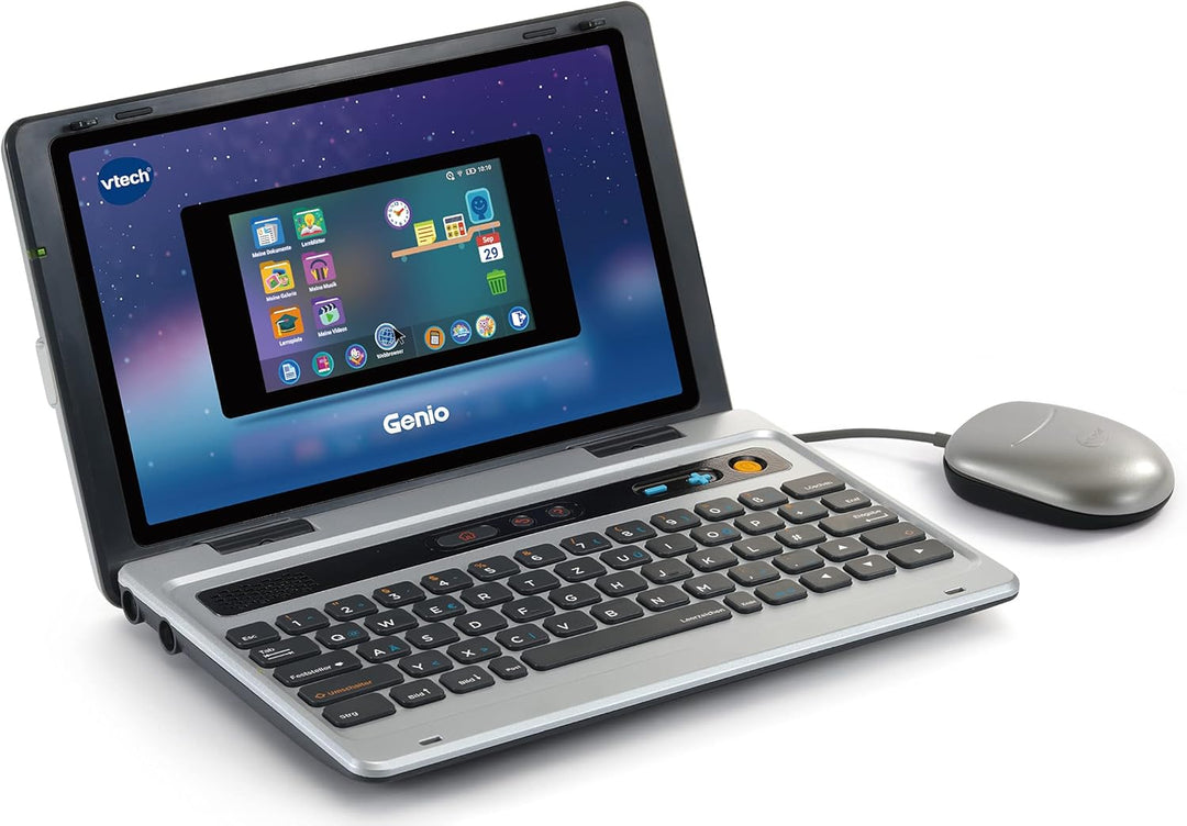 VTech Genio Lernlaptop – Lerncomputer mit Internetzugang, Textprogramm und Lerninhalten zu Buchstabe