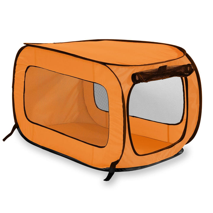 Beatrice Home Fashions SOLPPK00ORG Pop Up Pet Kennel Portable Pet Kennel Cage, Orange, Orange