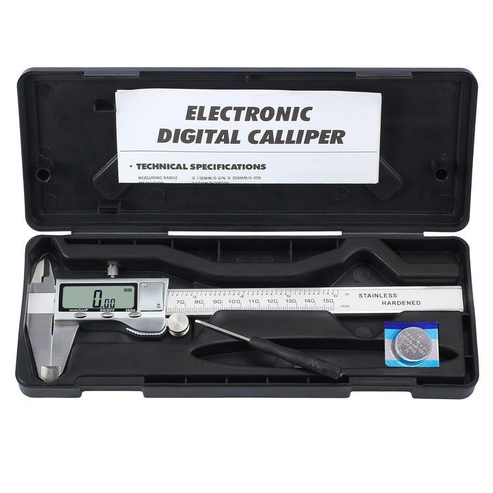 Neoteck Digitaler Messschieber 150 mm aus Edelstahl, Messschieber, Messschieber, für Länge, Breite,