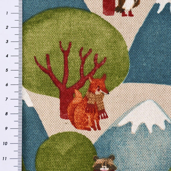 SCHÖNER LEBEN. Zugluftstopper Wald Berge Fuchs Eule Natur grün, Auswahl:120cm Länge ca. 120x15x15cm