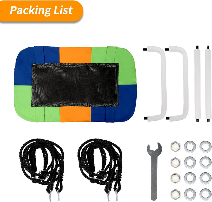 Dripex Nestschaukel Tellerschaukel Square 115 cm x 75 cm Kinderschaukel bis 200 KG Baumschaukel Vers