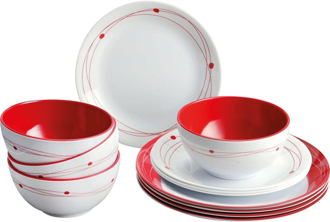 BRUNNER Melamin Geschirr Campinggeschirr Cosmic 12tlg Antislip