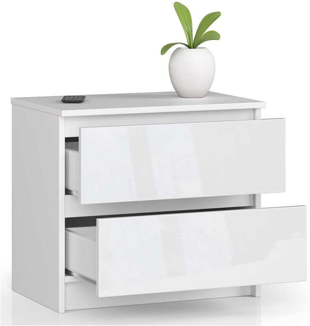 AKORD Kommode K60 mit 2 Schubladen | für das Wohnzimmer Schlafzimmer Schrank Büro Arbeitszimmer | Mo