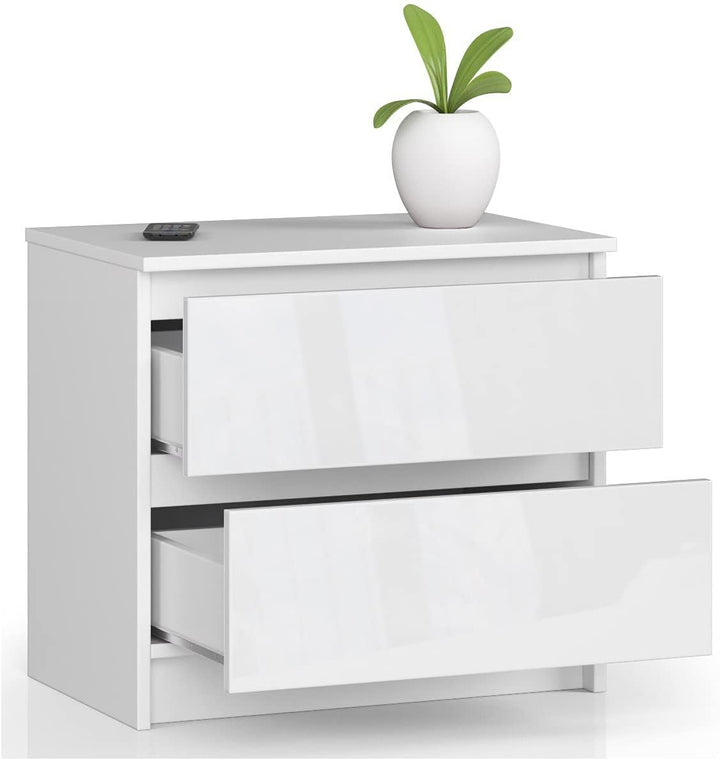 AKORD Kommode K60 mit 2 Schubladen | für das Wohnzimmer Schlafzimmer Schrank Büro Arbeitszimmer | Mo