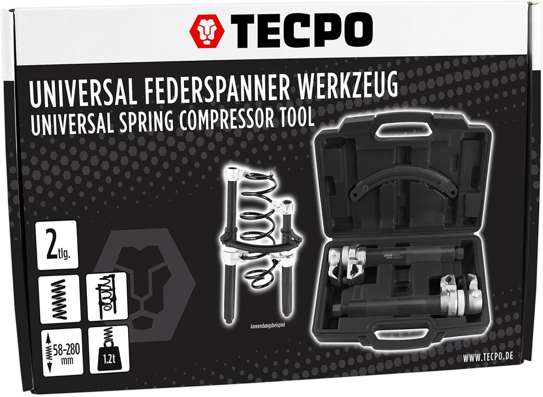 TECPO Federspanner Werkzeug Satz Universal Tuning Federbein Tieferlegung Spannen