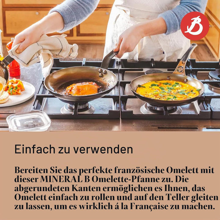 De Buyer - Omelettepfanne MINERAL B aus Eisenstahl - 24 cm Durchmesser - 5611.24