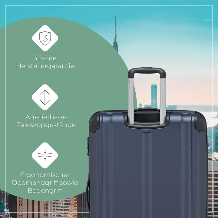 Travelite Hartschalenkoffer gross, erweiterbar, 4 Rollen, City, Trolley mit kratzfester Oberfläche,