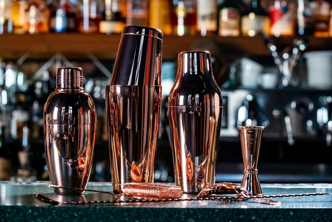 Speakeasy Collection, Barsieb Kupfer, poliertes Cocktail-Sieb aus Edelstahl 304 mit wackelndem Rand,