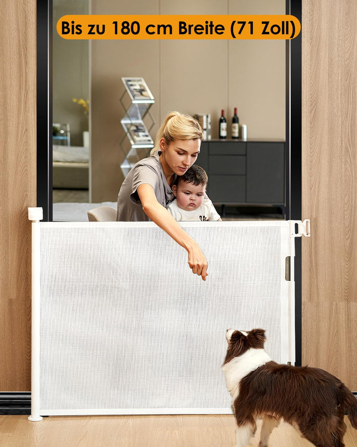 derimkcoa Treppenschutzgitter Ausziehbar für Babys, 0-180 cm Baby Absperrgitter Türschutzgitter Trep