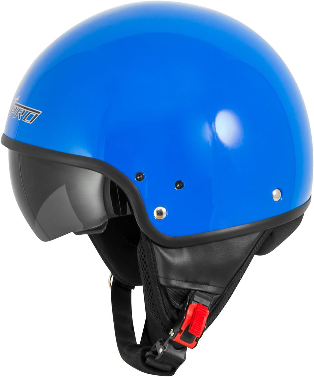 A-Pro Motorradhelm Motorrad Roller Jet Helm Innensonnenblende Viser Blau XS 53-54 cm ( XS) Blau, 53-