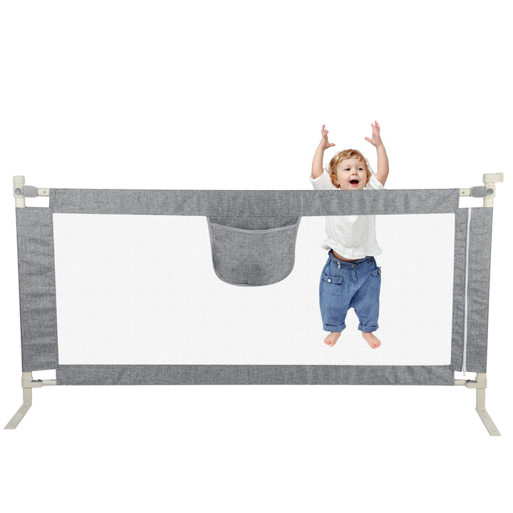 OHMG Bettgeländer,Sicherheitsgitter für Kinder,Sicherheitsgitter für Bett,höhenverstellbar,tragbar,B