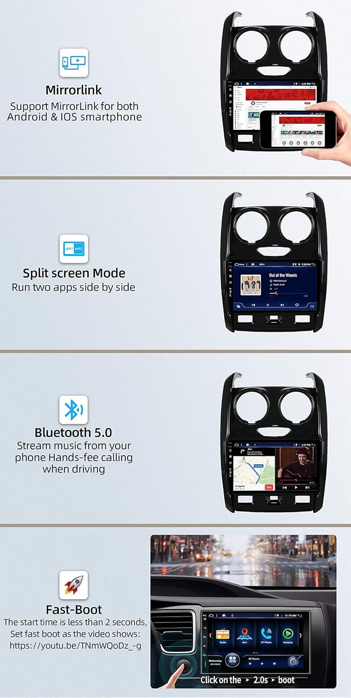 JOYX Android 12 IPS Autoradio Passt für Renault Duster (2015-2017) - 4G+64G - Eingebaut DSP/Carplay/