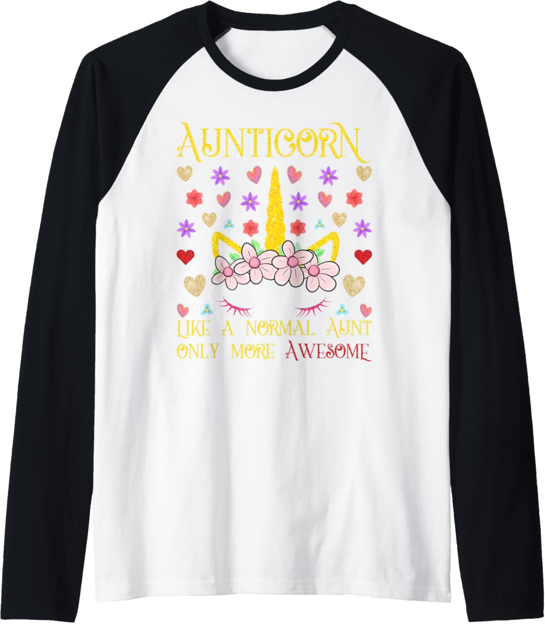 Aunticorn Unicorn Aunt Outfit Aunty Floral Birthday Gift Raglan