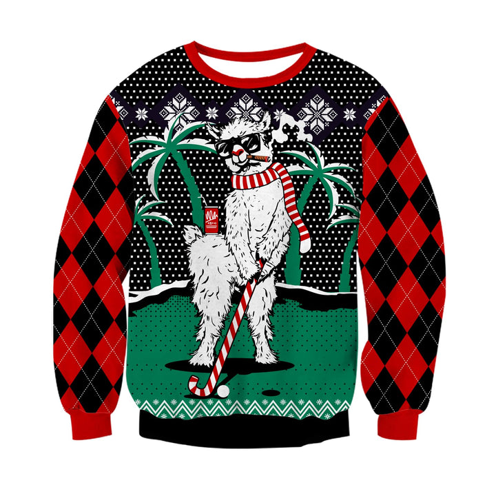 Goodstoworld Unisex Ugly Christmas Sweater Herren Weihnachtspullover Neuheit Dinosaurier Faultier Ka
