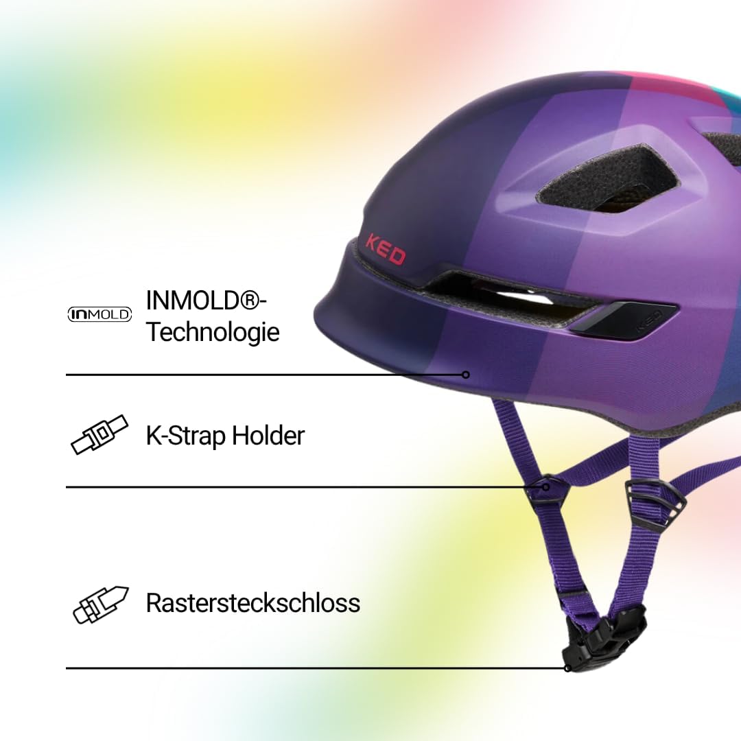 KED Unisex Jugend Pop Fahrradhelm S (48-52cm) Violet, S (48-52cm) Violet