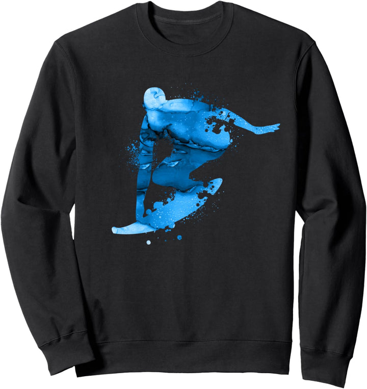 Vintage Surfer Silhouette | Wellenreiten Welle Motiv Surfen Sweatshirt