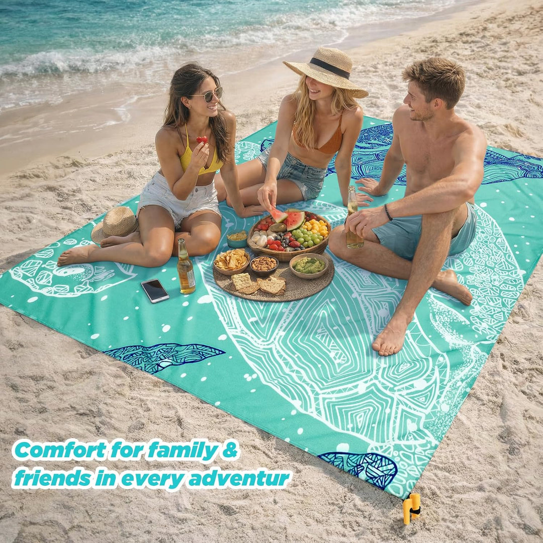 Sandfreie Stranddecke 200x140 cm – Ultraleichte & Kompakte Strandmatte | Wasserdichte Picknickdecke
