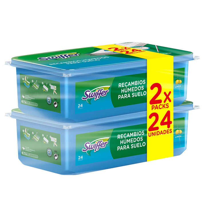 Swiffer Wischmopp, 48 Feuchttücher (2 x 24 cm), ideal für Holz-, Keramik- und Vinylböden 48 stück (1
