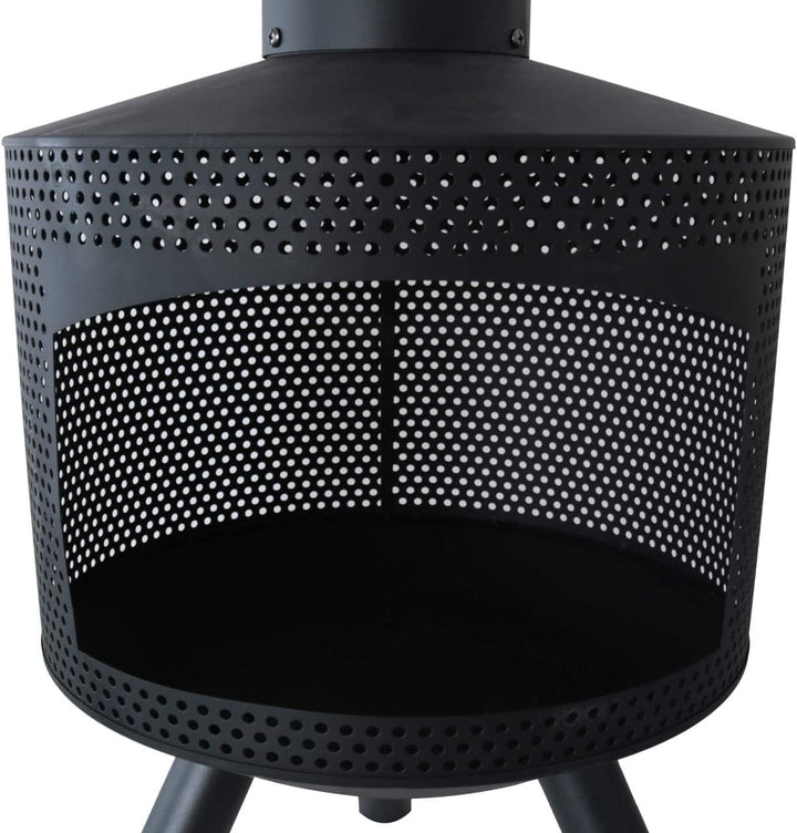 Kynast Feuerofen Feuerschale aus Stahl schwarz 43 x 114 cm mit Schürhaken, 613-401308