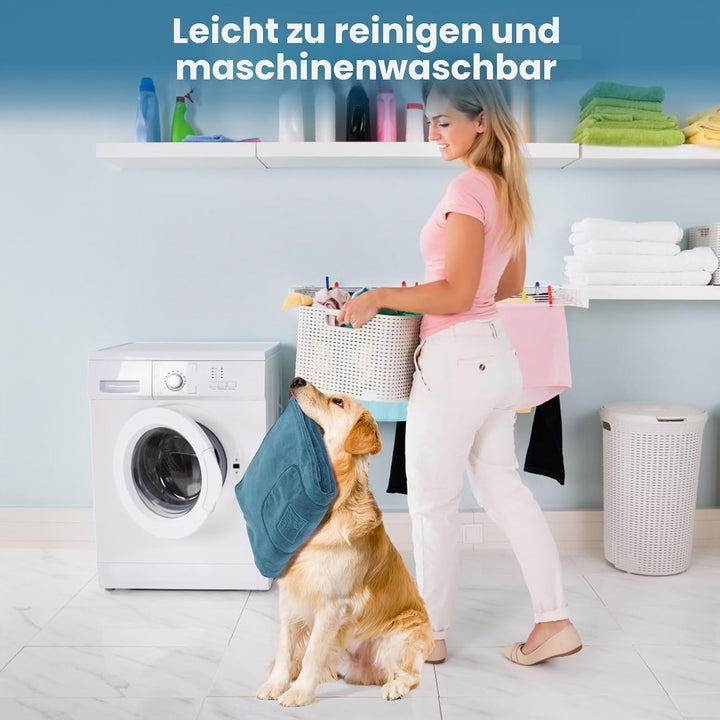 PETTOM 2 Stücke Hundehandtuch Extra Saugfähig mit Taschen, Handtuch Hund Microfaser Schnelltrocknend