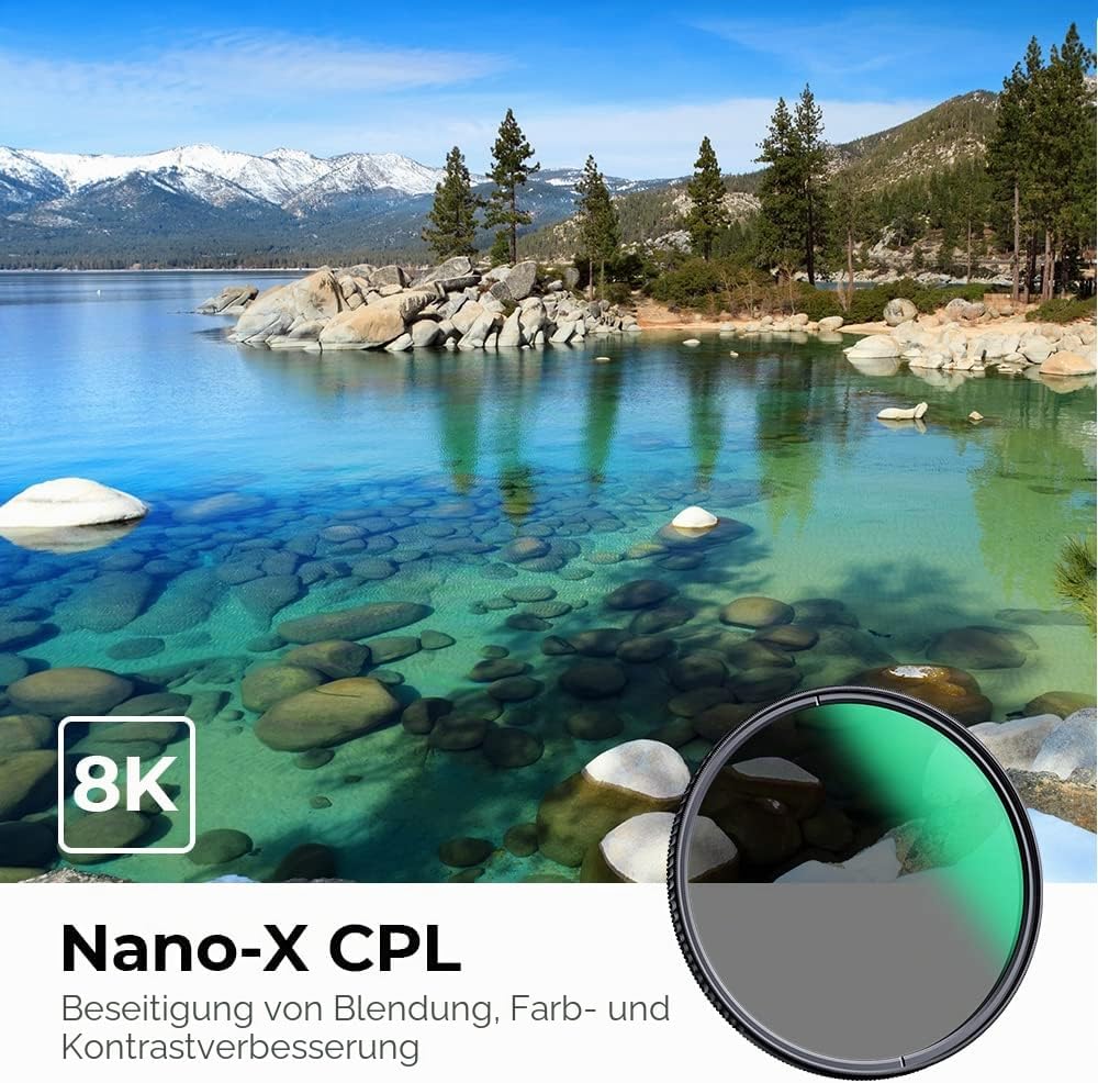 K&amp;F CONCEPT Polfilter 39mm CPL Reduzierung von Blendung und Reflexionen | für tiefere Farben, HD Opt