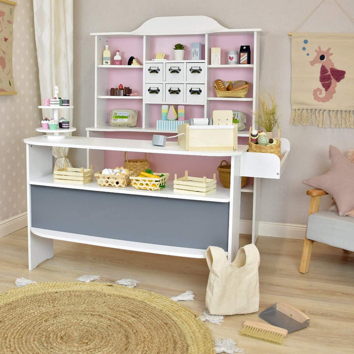 roba Kaufladen Macaron rosa-Weiss - Kaufmannsladen aus Holz