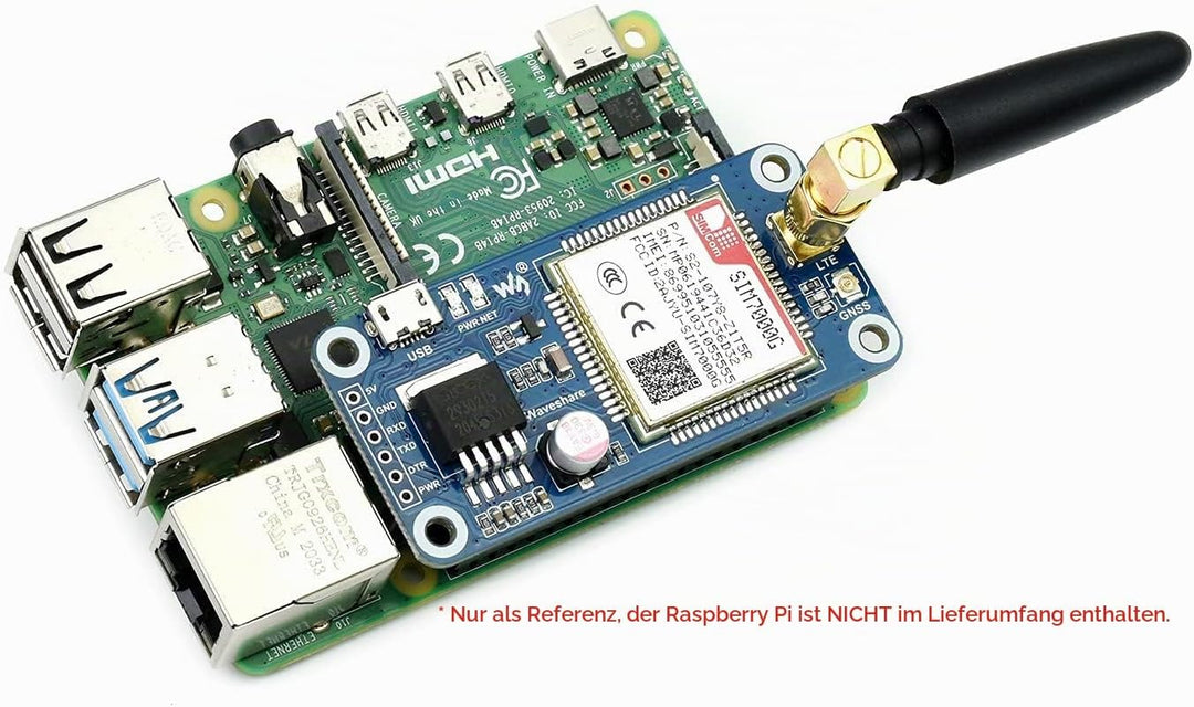 SIM7000G NB-IoT/Cat-M/Edge/GPRS HAT for Raspberry Pi Series, Low Power Narrow Band Cellular IoT Comm