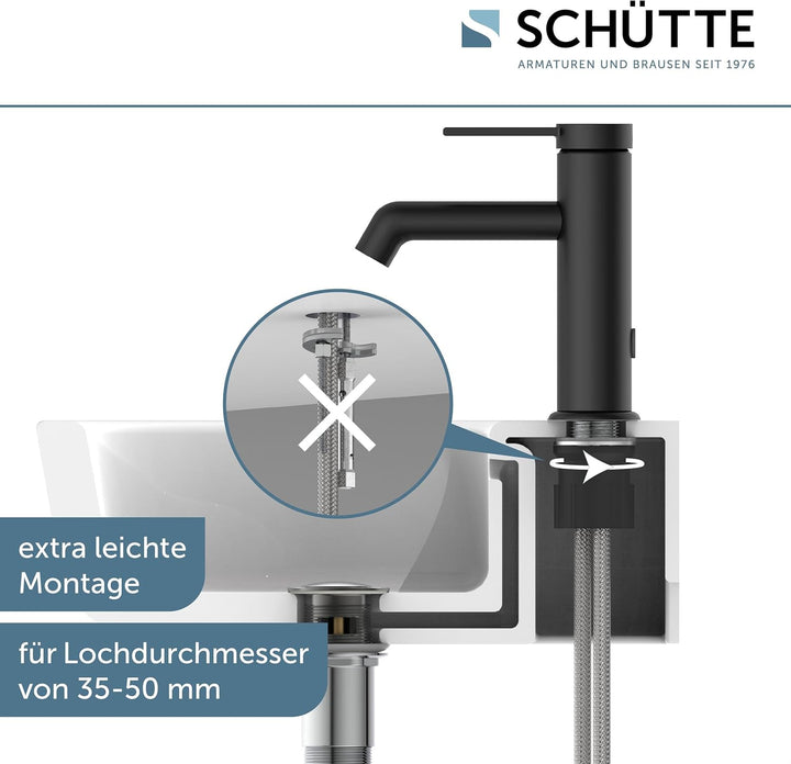 SCHÜTTE Waschtischarmatur LOS ANGELES 33106, Wasserhahn Bad mit Ablaufgarnitur, Armatur Badezimmer,