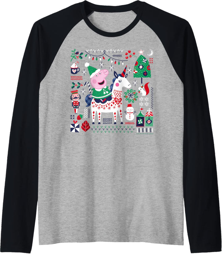 Peppa Pig Christmas Horse Raglan