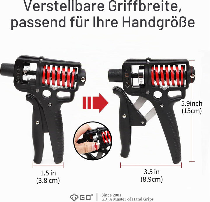 GD Hand Grip Strengthener (Premium Adjustable Hand Grips for Strength Training) Wrist and Forearm Tr