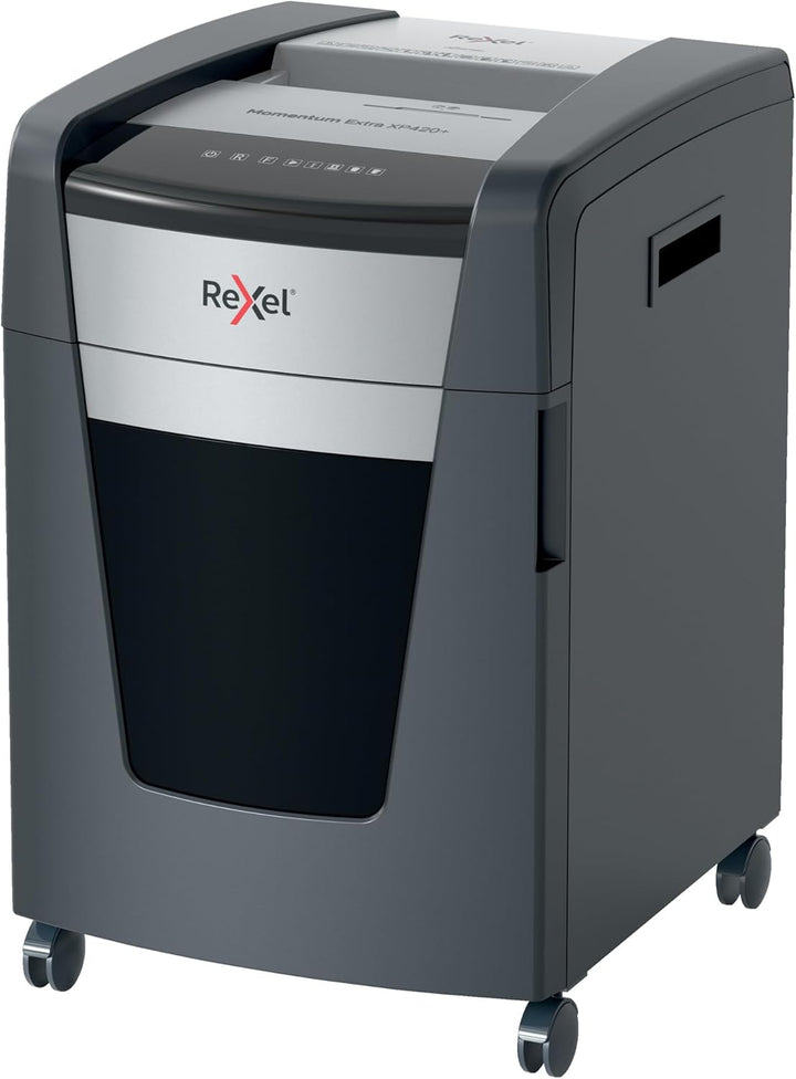 Rexel Aktenvernichter Momentum Extra XP418+, Partikelschnitt, 20-18 Blatt A4 (70-80 g/m²) Kapazität
