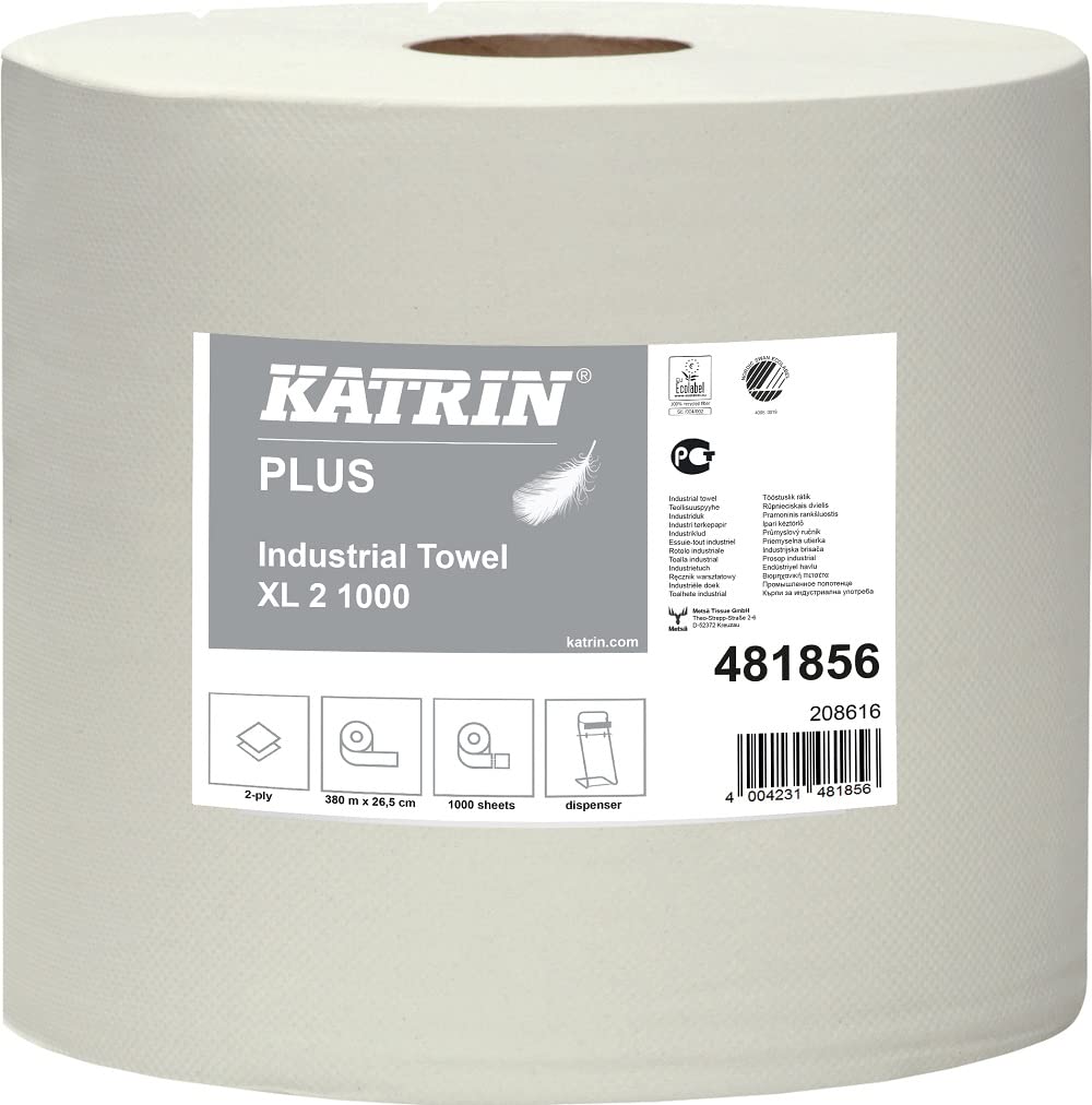 Katrin 481856 Plus XL 2 lagig Handtuch Rolle, weiss (2 Stück)