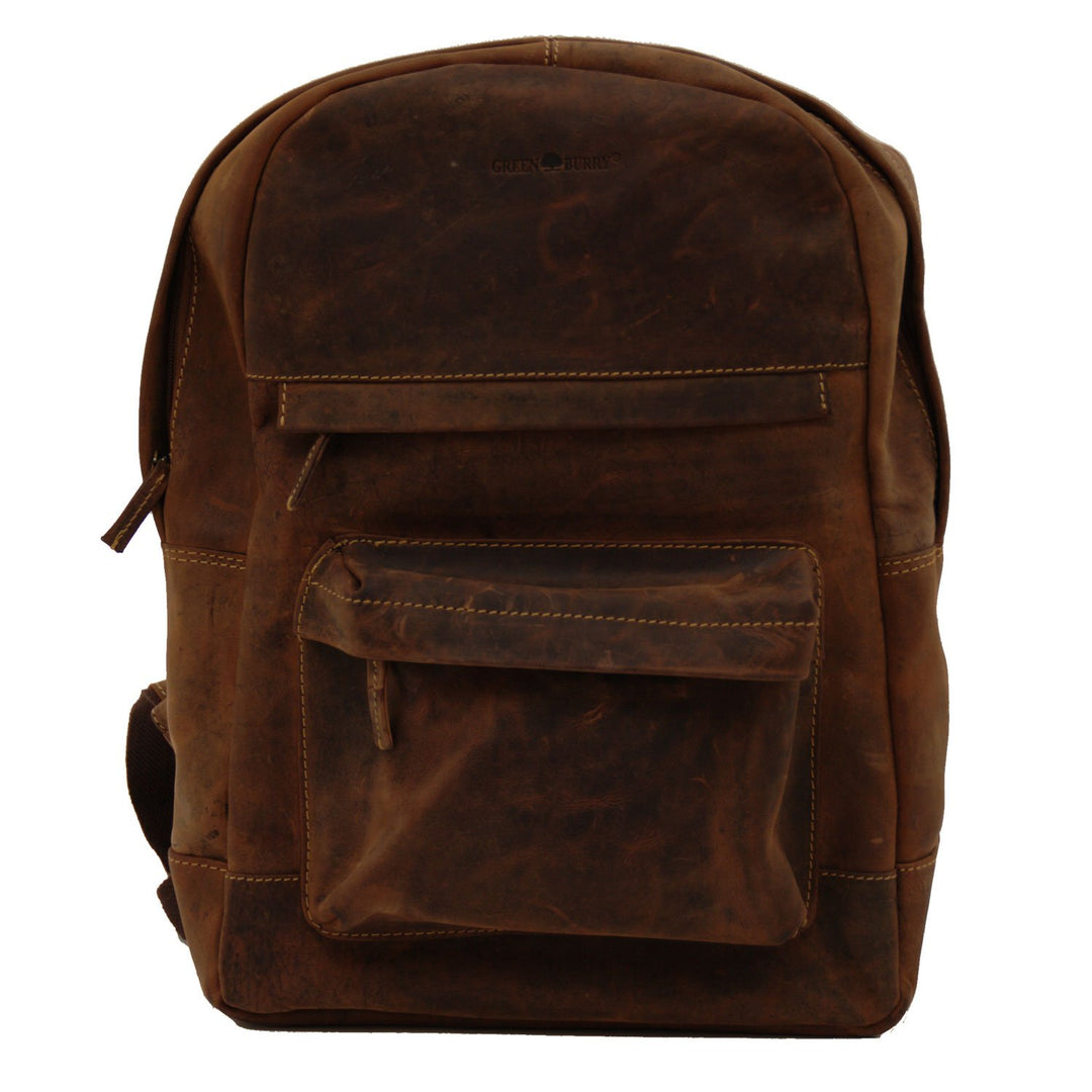 Greenburry VINTAGE 1691-25 Zip Around Leder Retro Rucksack Daypack Notebookfach - ModaStore de