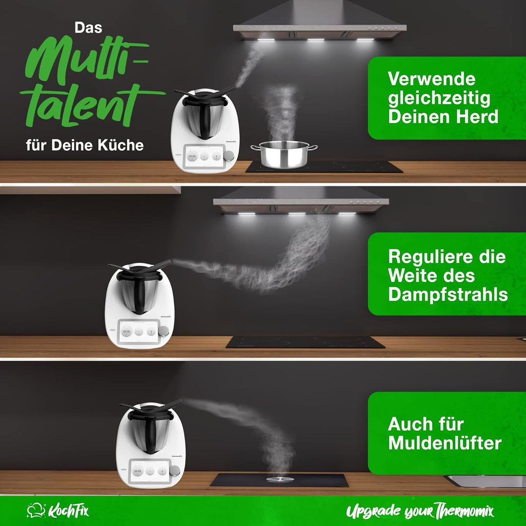 KochFix Dampfumleitung passend für Thermomix TM5, TM6, TM31, Monsieur Cuisine - Dampfumleiter zum Sc