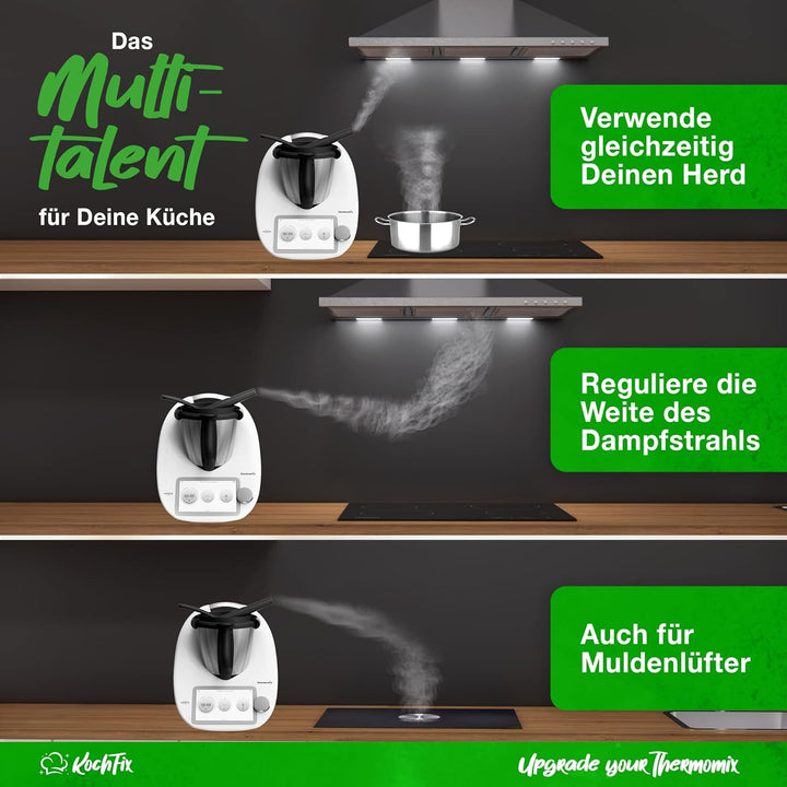 KochFix Dampfumleitung passend für Thermomix TM5, TM6, TM31, Monsieur Cuisine - Dampfumleiter zum Sc