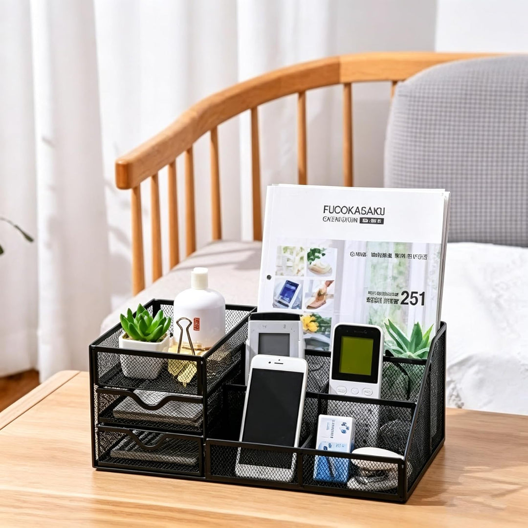 Marbrasse Mesh-Schreibtisch-Organizer mit Schubladen, multifunktionaler Schreibtisch-Organizer und Z