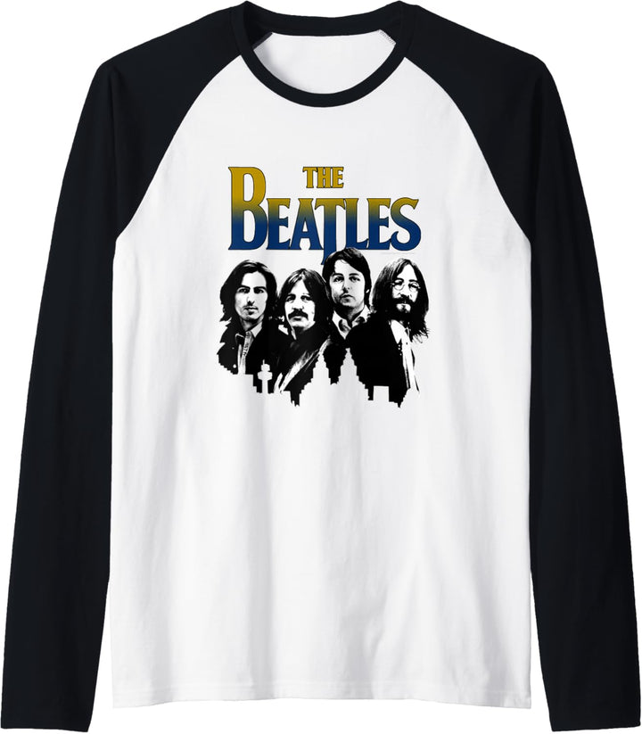 The Beatles Skyline, Schwarz und Weiss Raglan