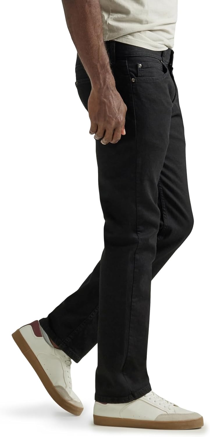 Lee Men's Legendary Slim Straight Leg Jean, Overdye Black, 42W x 30L
