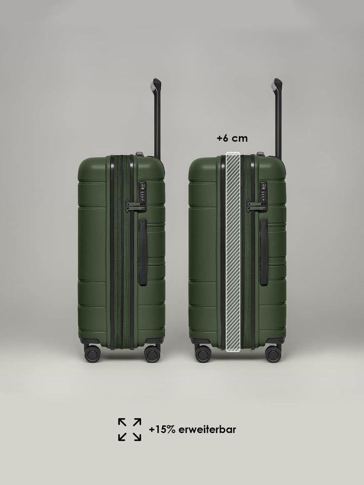 REDOLZ Hartschalen Check-in Koffer | Mittelgrosser M Trolley 46 x 28 x 66 cm mit Dehnfalte aus hochw