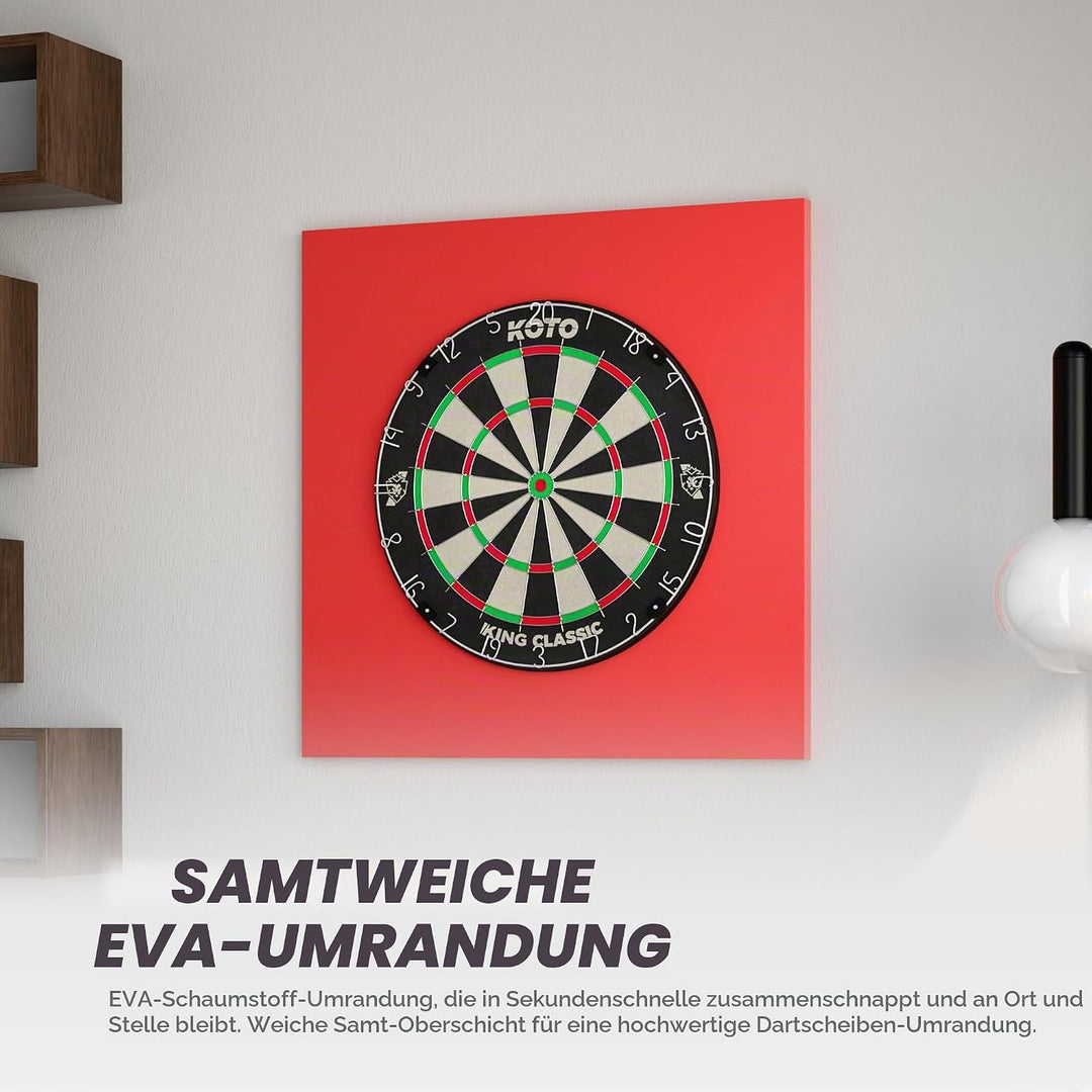 KOTO - 4pcs. Dart Surround, langlebige Dart wandschutz, verhindert Schäden, Eva 4PCS Quadrat Rot, 4P