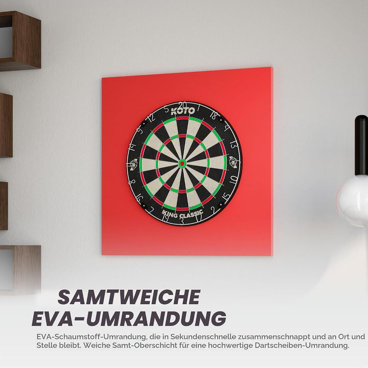KOTO - 4pcs. Dart Surround, langlebige Dart wandschutz, verhindert Schäden, Eva 4PCS Quadrat Rot, 4P