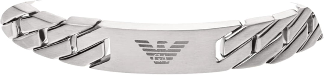 Emporio Armani Armband Für Männer Heritage, 18,50 Cm +/-1,00 Cm Silbernes Edelstahlarmband, EGS24350