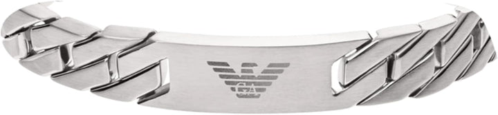 Emporio Armani Armband Für Männer Heritage, 18,50 Cm +/-1,00 Cm Silbernes Edelstahlarmband, EGS24350