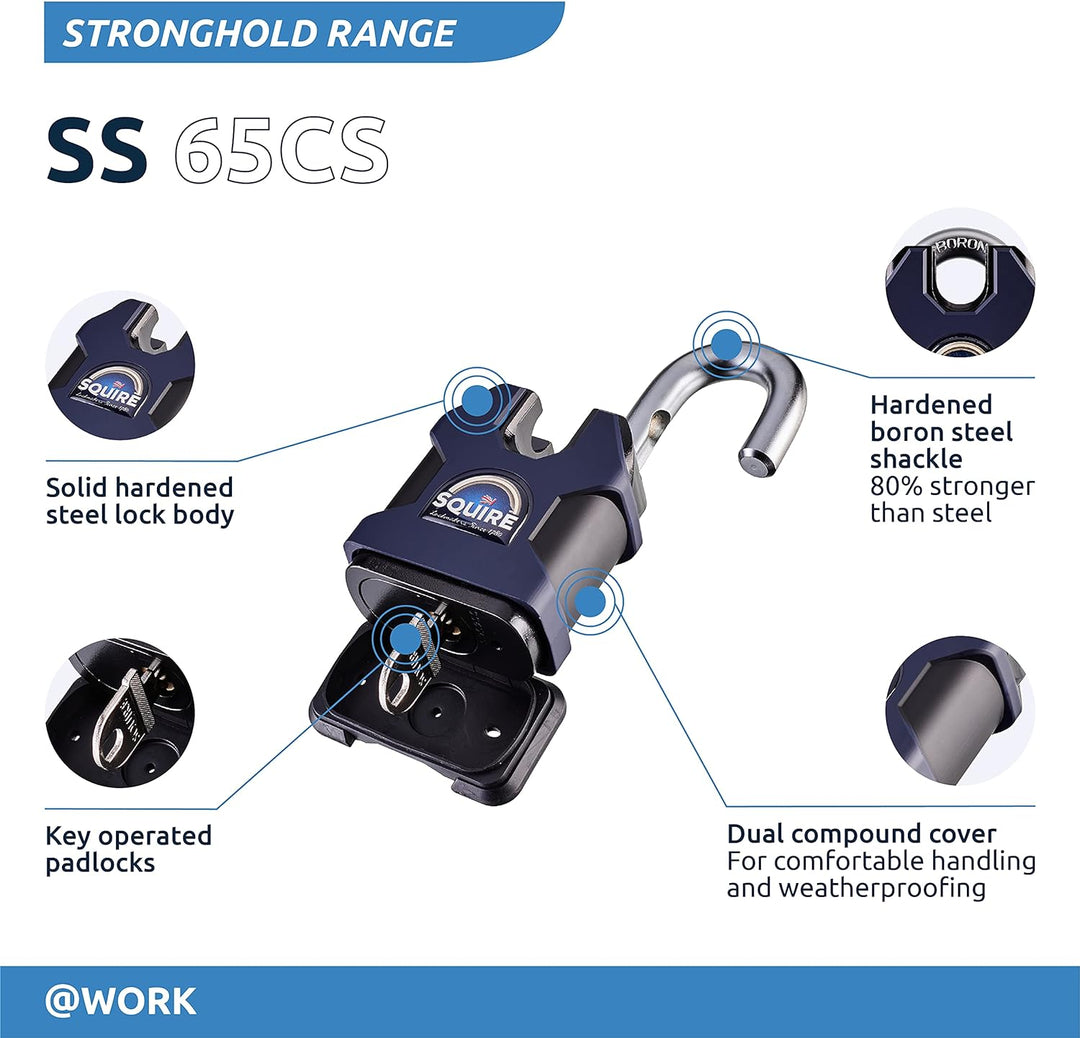 SQUIRE SS65CS Hochsicheres Vorhangschloss 65mm Closed Shackle CEN6 Multi, 65mm Closed Shackle CEN6 M