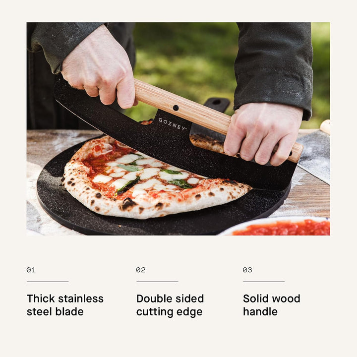 Gozney Pizza-Wippe mit Holzgriff und Edelstahlklinge, 33,5 cm scharfe Klinge, Pizzaofen-Zubehör