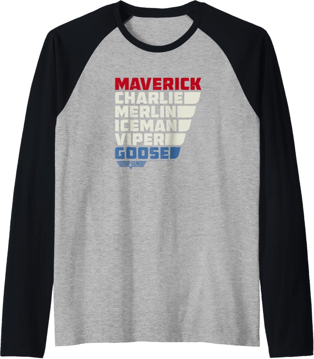 Top Gun Bunte Namen Raglan