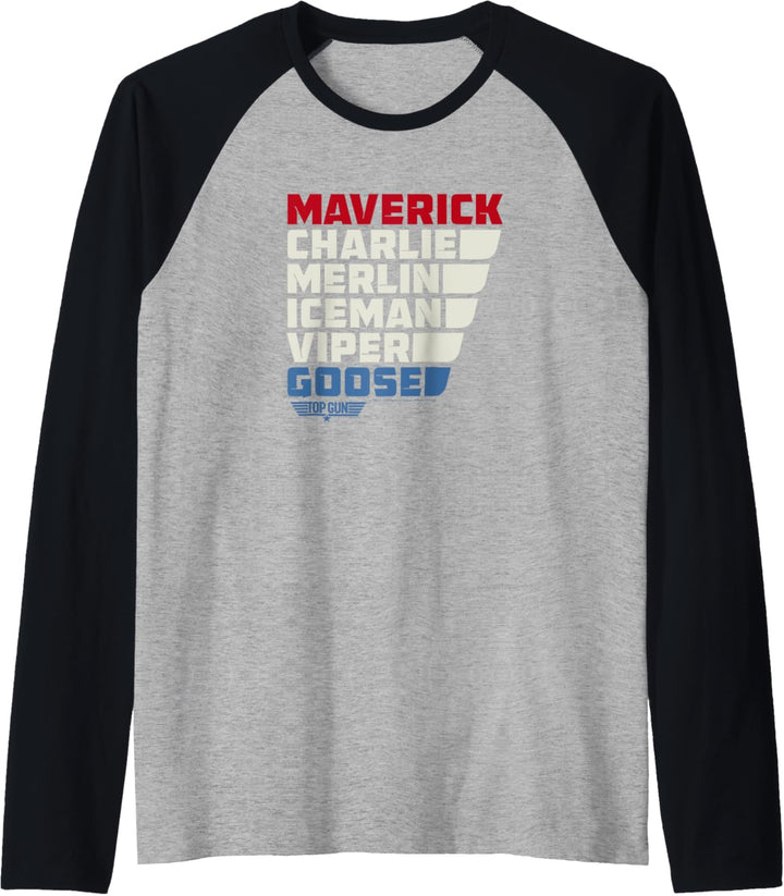 Top Gun Bunte Namen Raglan
