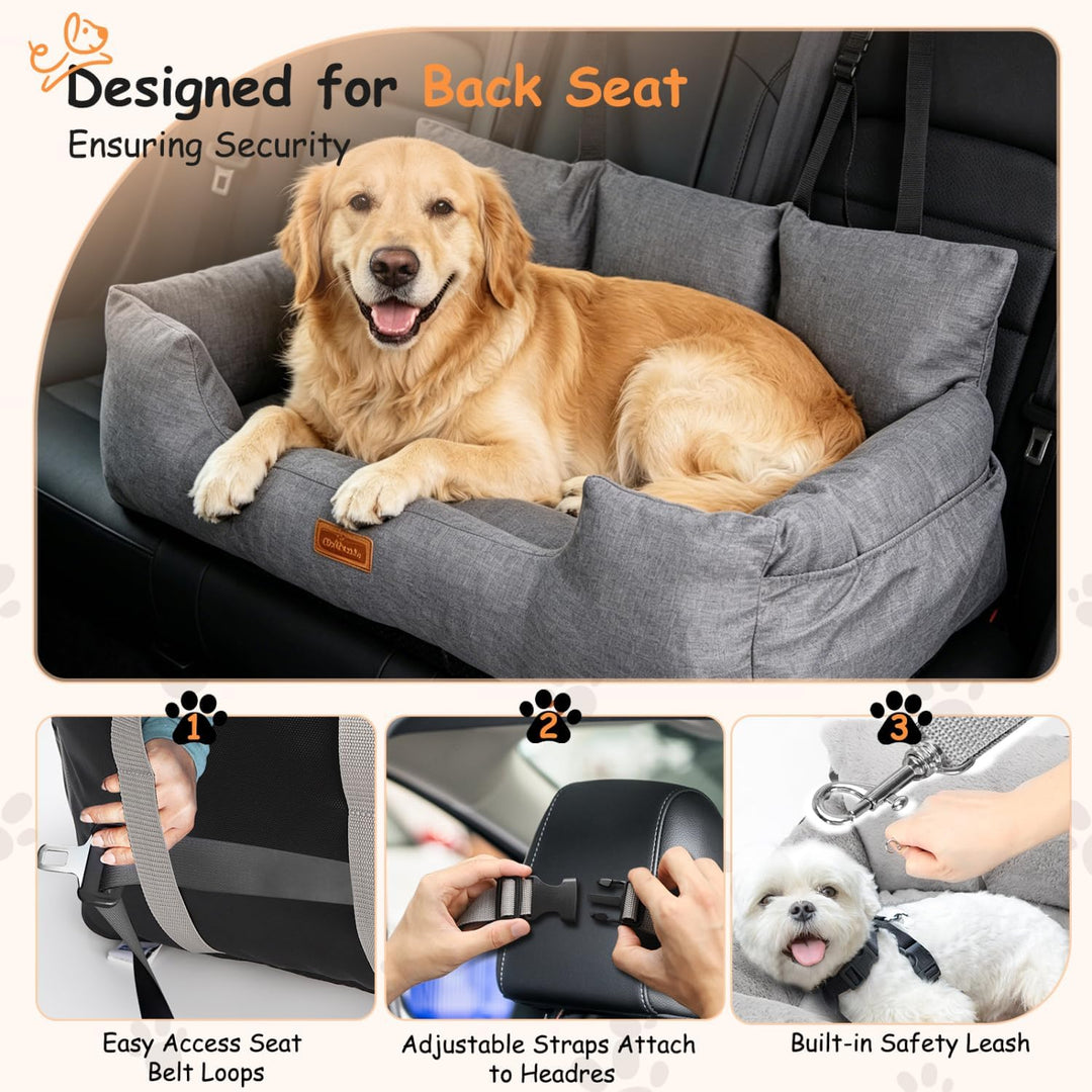Nobleza - Hunde Autositz für Mittelgrosse und Grosse Hunde, Abnehmbarer und Waschbarer Auto Reise Hu