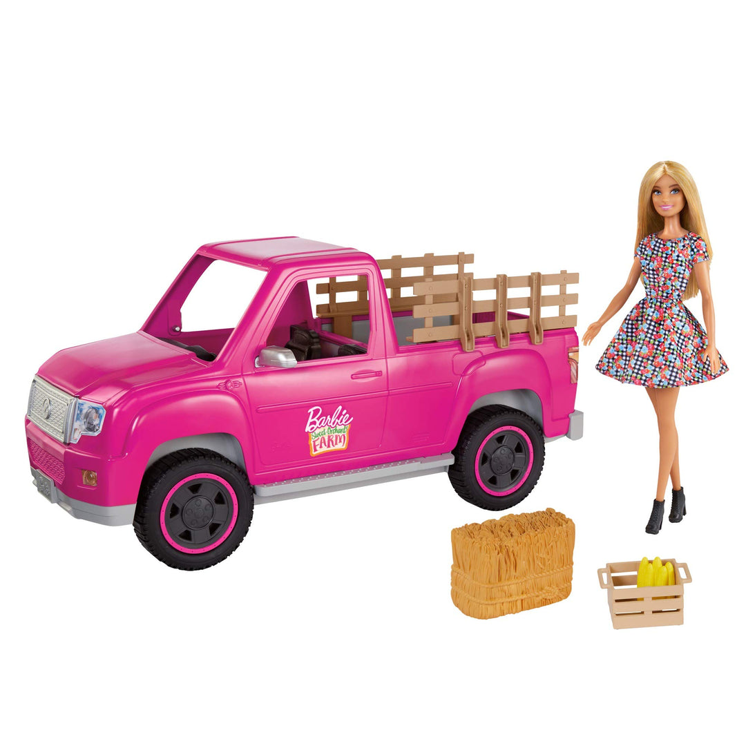 Barbie GWW29 - „Spass auf dem Bauernhof“ Fahrzeug- und Puppenset mit Zubehörteilen, ab 3 Jahren