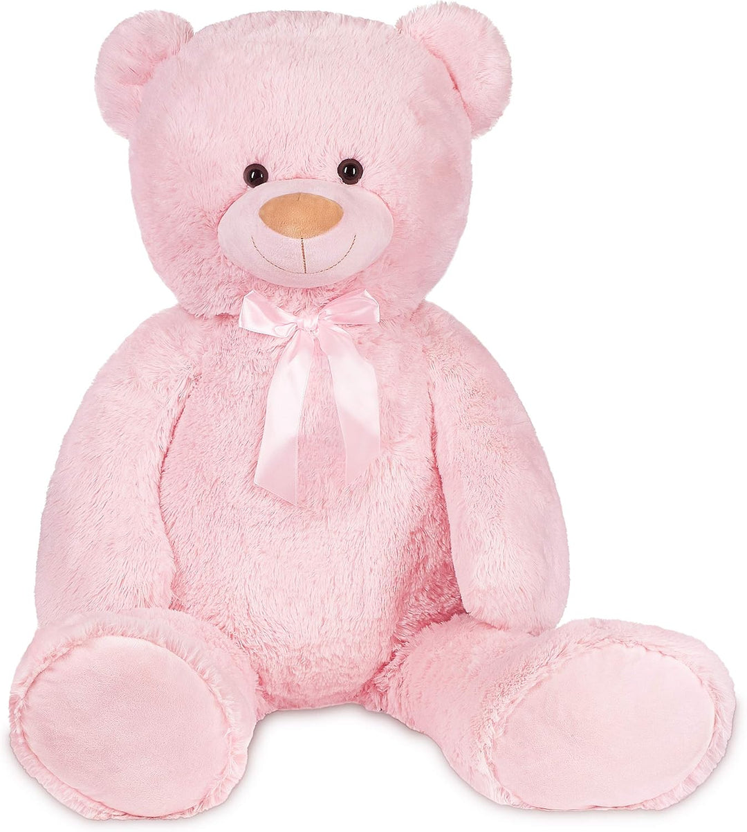 BRUBAKER XXL Teddybär 100 cm - Rosa - Stofftier Plüschtier Kuscheltier, Rosa